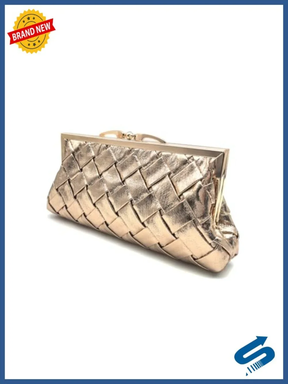 Luxury Checkered Evening Bag with Detachable Chain, Microfiber Leather Clutch